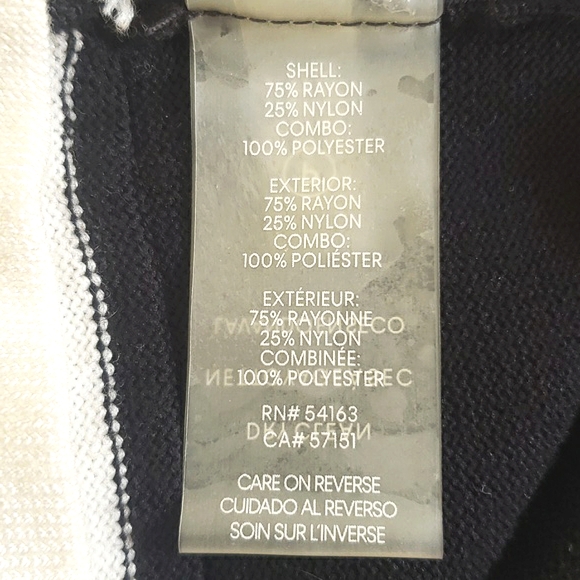 💐 CALVIN KLEIN Black Ivory Dress Long Sleeves Bell Cuffs Crochet Lace Trim - Picture 10 of 10